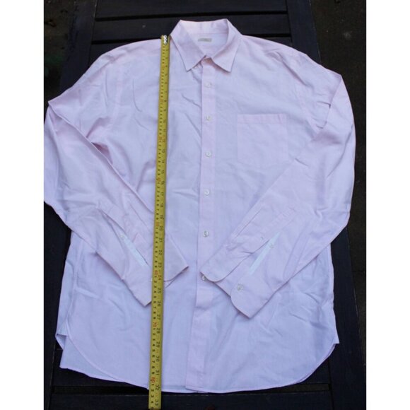 J Crew - Men's 100% 2-Ply Cotton Dress Shirt, Pink Large Tall 16.5 - EXCELLENT - Picture 6 of 7